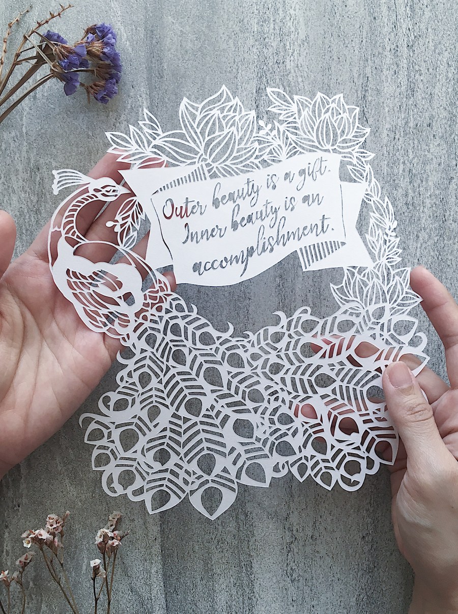 custom-papercutting-peacock-inspirational-quote-contemporary-art-matted-wall-decor-scherenschnitte