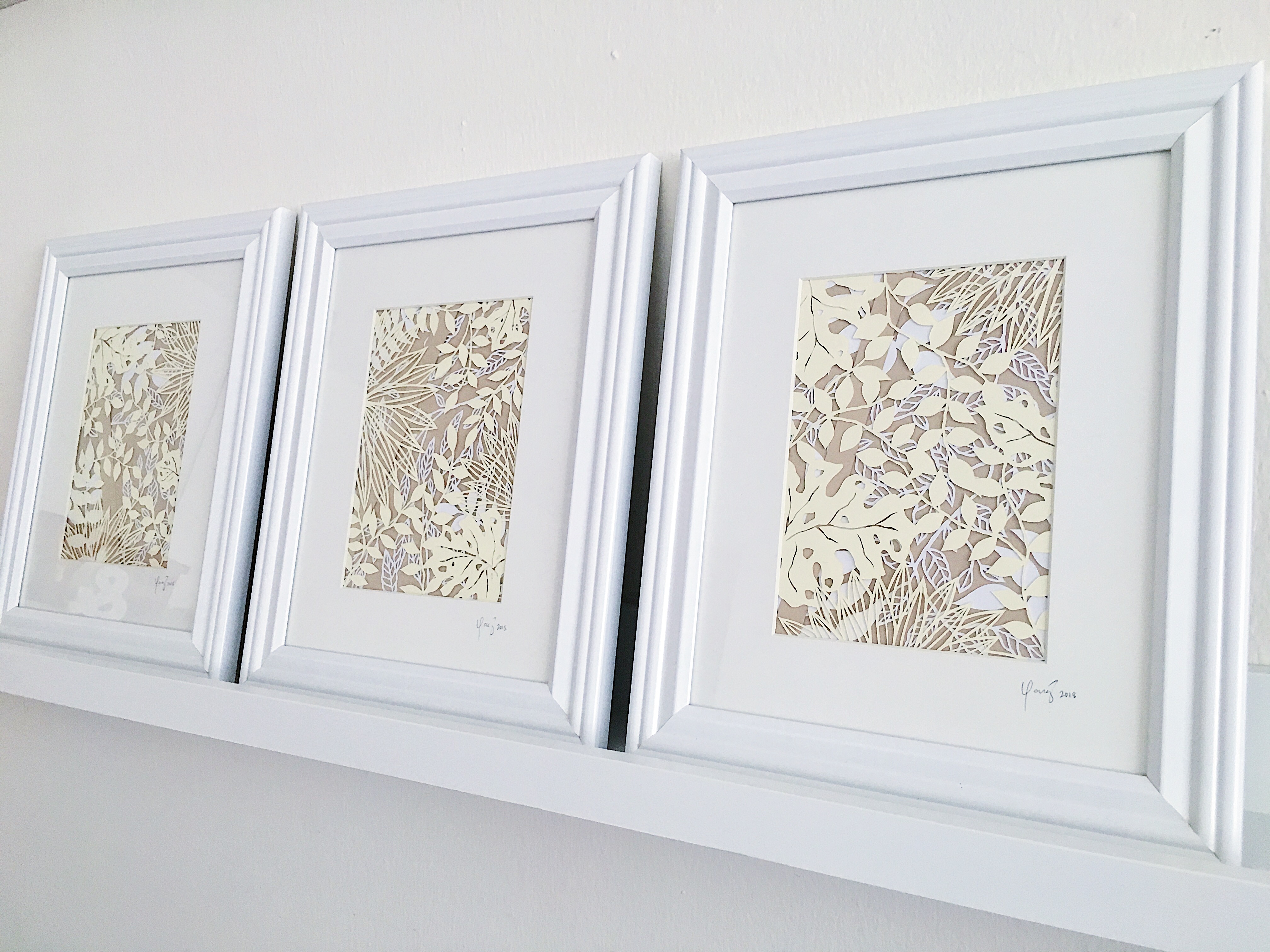 papercutting-tropical-leaves-warm-artwork-contemporary-home-decor-framed-papercut-art